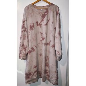 Tie-Dye Mini Sweatshirt Shift Dress